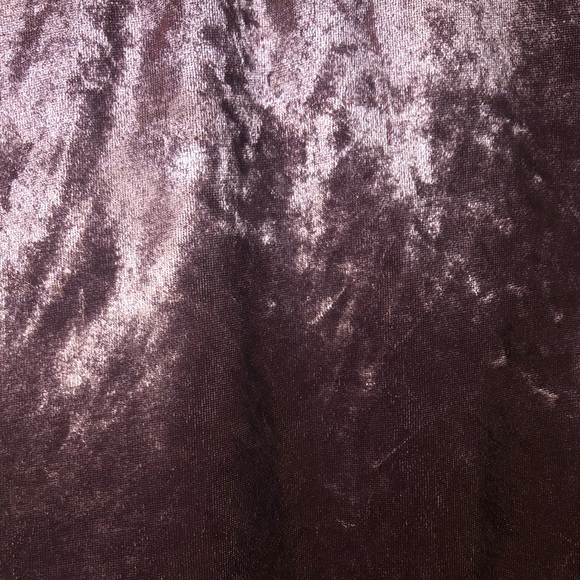 Shiny Velvet Dress | Purple - Mauve - Light Plum | Tie-Up Side Slit | High-Neck - Picture 3 of 6